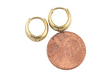 Circle Earring Oval Drop Hoops- Solid Brass-12mm