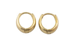 Circle Earring Oval Drop Hoops- Solid Brass-12mm