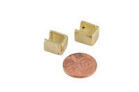 Circle Earring Rectangular Huggie Hoops- Solid Brass- 8x12mm