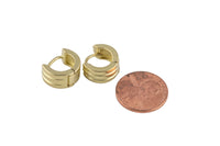 Circle Earring Round Circle Hoops- Solid Brass- 13mm- 7mm thick