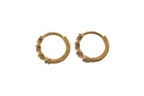 Circle Earring Round Hoops- Solid Brass with Heart CZ- 10 thick