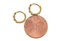 Circle Earring Round Hoops- Solid Brass with Heart CZ- 10 thick