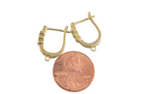 Circle Earring Oval Leverback Hoops- Solid Brass with CZ- 10 thick