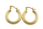 Circle Earring Round Hoops- Solid Brass- 22mm- 4mm thick