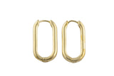 Circle Earring Round U Shaped Hoops- Solid Brass- 17x24mm- 3mm thick