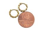 Circle Earring Curb Chain Circle Hoops- Solid Brass-11mm