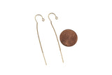 Gold Filled Threader Earrings Findings- 2.5 inches- 1 pair per order