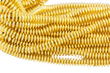 Gold Pyrite Hematite Beads - Thinner Edge - Saucer Skinny Edge Roundel- Hematite Strands- Gold- 4mm 6mm 8mm 10mm