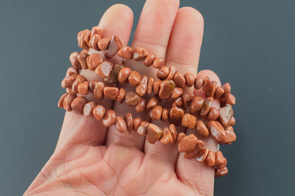 Goldstone Stretchy String Bracelet Natural Gemstone Crystal Bracelets Handmade Jewelry Bracelet Crystal Bracelet