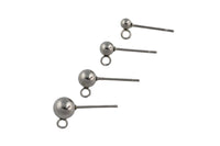 Stainless Steel Stud Ball Earring- Open Ring