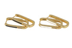 12x25mm 18kt Gold Rectangular Hoops-Enamel CZ Hoop Earring with CZ Set- 1 pair per order