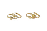 14x18mm 18kt Gold Oval Huggie Hoops- CZ Hoop Earring with CZ Set- 1 pair per order Huggies