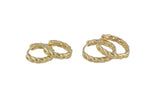 Circle Earring Round Circle Curb Hoops- Solid Brass- 3mm thick