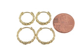 Circle Earring Round Circle Curb Hoops- Solid Brass- 3mm thick