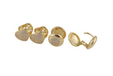 10mm 18kt Gold Huggie Hoops- CZ Hoop Earring with CZ Set- 1 pair per order Huggies