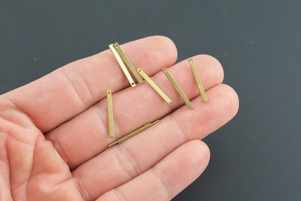 Brass earrings-Earring copper accessories-Earring pendant-Brass earring charms-Earring connector-Brass jewelry-Stick shape - 2x20mm