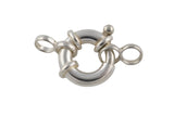 Sterling Silver Spring Ring w Figure 8 Ring- 12mmx3mm-, 925 Lobster Clasp- 1 set per order