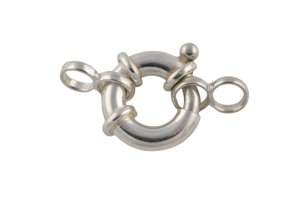 Sterling Silver Spring Ring w Figure 8 Ring- 12mmx3mm-, 925 Lobster Clasp- 1 set per order