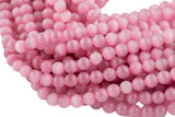 Cats Eye, High Quality in Smooth Round, 4mm, 6mm, 8mm, 10mm, 12mm- Full Strand 15.5 inches Long- Rose