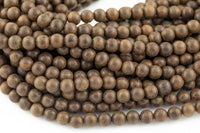 Natural Sandal Wood. 6mm or 8mm or 10mm Round. Full Strand Gemstone Beads