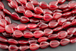 Red- JADE Puffy Teardrop- 13x18mm -Full Strand 15.5 inch Strand