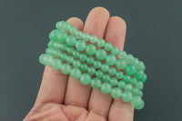 Green Aventurine Bracelet Smooth Round Size 6mm or 8mm 7.5" Length Bracelet Crystal Bracelet