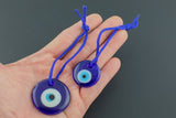 Round Glass Evil Eye Focal Bead 1 inch and 1.5 inch