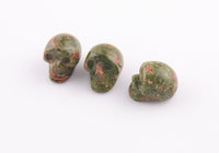 1 Pc Natural Unakite Skull Skulls ~1" - Self Standing - Not Drilled