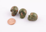 1 Pc Natural Unakite Skull Skulls ~1" - Self Standing - Not Drilled