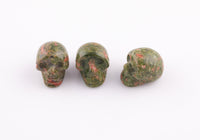 1 Pc Natural Unakite Skull Skulls ~1" - Self Standing - Not Drilled