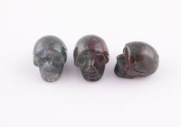 1 Pc Natural Bloodstone Skull Skulls ~1" - Self Standing - Not Drilled