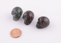 1 Pc Natural Bloodstone Skull Skulls ~1" - Self Standing - Not Drilled