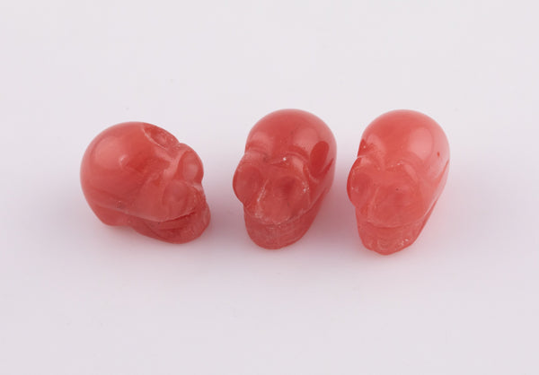 1 Pc Cherry Quartz Skull Skulls ~1" - Self Standing - Not Drilled