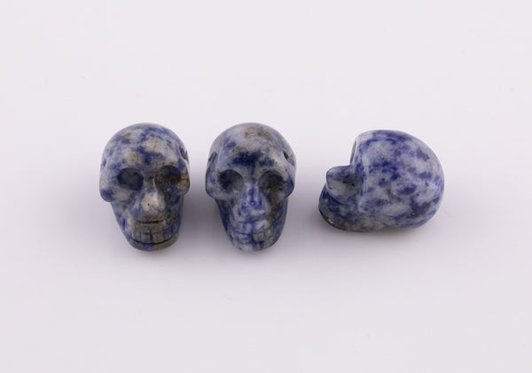 1 Pc Natural Sodalite Skull Skulls ~1" - Self Standing - Not Drilled