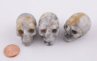 1 Pc Natural Crazy Laced Agate Stone Skull Shape- 1.5 inches