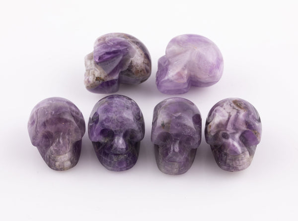 1 Pc Natural Amethyst Skull Skulls ~1" - Self Standing - Not Drilled