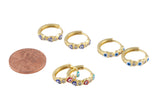 14mm 18kt Gold Enamel Evil Eye Heart Huggie Hoops- 14mm CZ Hoop Earring with CZ Set- 1 pair per order Huggies