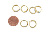 14mm 18kt Gold Enamel Evil Eye Heart Huggie Hoops- 14mm CZ Hoop Earring with CZ Set- 1 pair per order Huggies