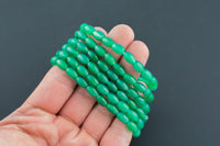 Green Onyx Barrel 6x9mm Handmade In USA Natural Gemstone Crystal Bracelets Handmade Jewelry - approx. 7" Crystal Bracelet