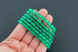 Green Onyx Barrel 6x9mm Handmade In USA Natural Gemstone Crystal Bracelets Handmade Jewelry - approx. 7" Crystal Bracelet