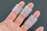 White Chalcedony Ring - Natural Real Jade Chakra Stone Ring Size9-10 Approx. Pre-charged