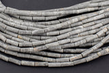 Natural Silver Picasso Jasper beads tube tubular beads 15.5" 4x13mm