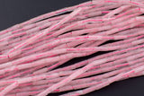 Natural Rose Quartz beads tube tubular beads 15.5" 4x13mm