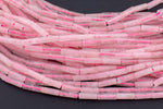 Natural Rose Quartz beads tube tubular beads 15.5" 4x13mm