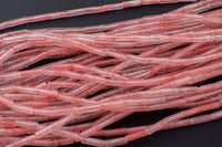 Cherry Quartz beads tube tubular beads 15.5" 4x13mm