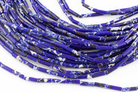 Blue Sea Sediment Jasper beads tube tubular beads 15.5" 4x13mm