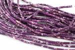 Purple Sea Sediment Jasper beads tube tubular beads 15.5" 4x13mm