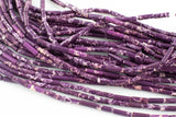 Purple Sea Sediment Jasper beads tube tubular beads 15.5" 4x13mm