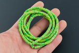 Green Sea Sediment Jasper- 2x4mm Heishi Stretchy Bracelet- 7 inches