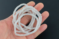 Natural Quartz Crystal - 2x4mm Heishi Stretchy Bracelet- 7 inches